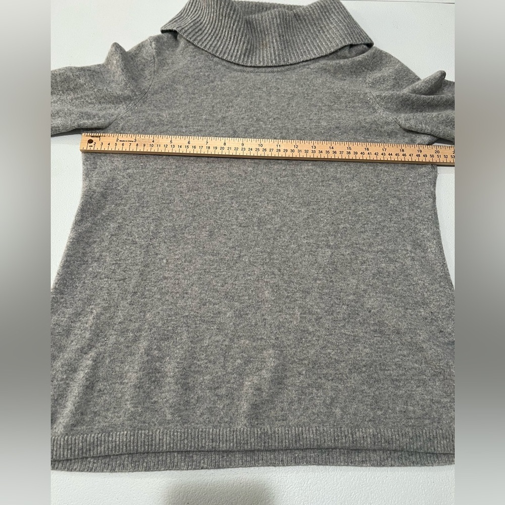 Women's gray turtleneck sweater 100% Cashmere M - Picture 7 of 8